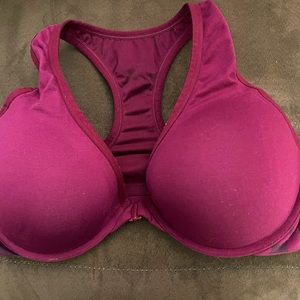 Victoria’s Secret front close racerback bra Maroon in color 36DD